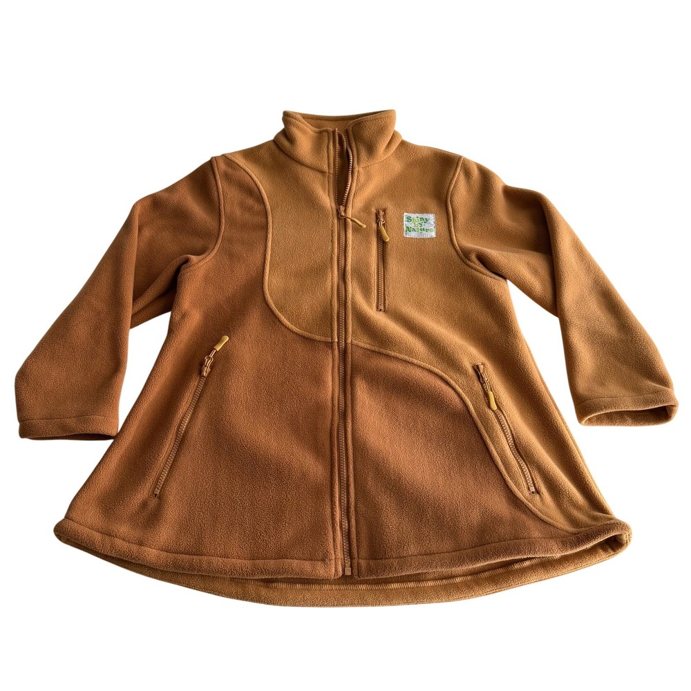 Shiny By Nature The Cabin Jacket Full‎ Zip Curvy Fleece  in Brown size Small